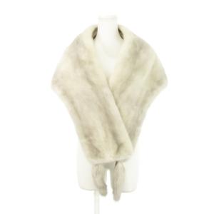 ROYAL 金サガ ストール ショール マフラー サファイアミンク 毛皮 ファーフリンジ グレー /AH4