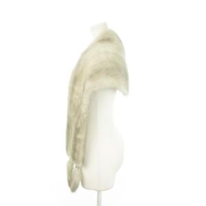 SAGA MINK ROYAL 金サガ ストール ショール マフラー サファイアミンク 毛皮 ファーフリンジ グレー /AH4