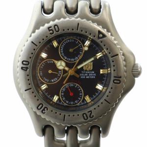 腕時計 ウォッチ ソーラー クロノグラフ カレンダー付き ロゴ 黒文字盤 シルバー色 FK-1097-C