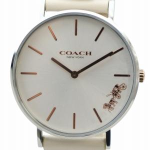 タグ付き 腕時計 ウォッチ クォーツ 白文字盤 ロゴ レザーベルト シルバー色 CA.120.7.14.1594