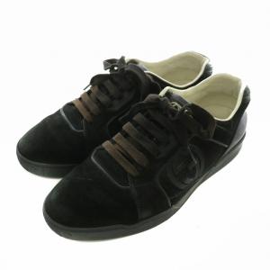 スニーカー スエード レザー ローカット インターロッキング 8 27cm 黒 ブラック /XZ GY18