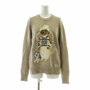 ポロベア ハスキー ニット ウール カシミヤ混 S ベージュ