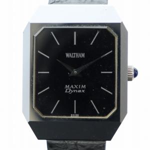 MAXIM DYNAX マキシム ダイナックス 腕時計 ウォッチ 手巻き 黒文字盤 スクエア ロゴ シルバー色