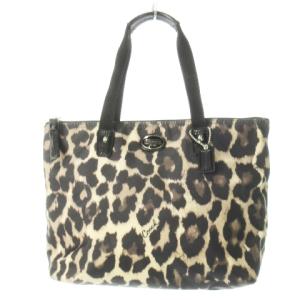 ハンドバッグ トートバッグ ミニ ナイロン レオパード ヒョウ柄 ロゴ ベージュ /CK6 GY18