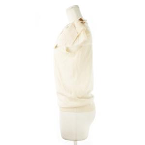 RED VALENTINO REDVALENTINO ニット セーター ボートネック 半袖 ウール コットン モヘア リボン 切替 ライトベージュ /CK9