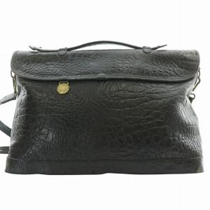 Mulberry 2WAY ショルダーバッグ ハンドバッグ クロコ型押し 本革 レザー 黒 ブラック /MW GY18