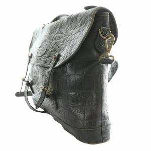Mulberry 2WAY ショルダーバッグ ハンドバッグ クロコ型押し 本革 レザー 黒 ブラック /MW GY18