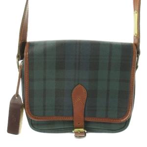 ショルダーバッグ PVC レザー チェック ブラシ付き 緑 グリーン /AO13 GY18