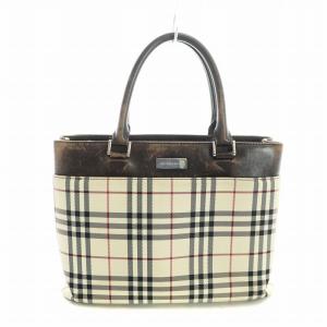 ハンドバッグ ノバチェック ベージュ ブラウン