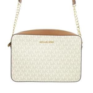ショルダーバッグ レザー チェーン MKシグネチャー 総柄 白 ホワイト /AH16 GY18