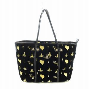 Vivienne Westwood オーブ総柄 ナイロン レザー トートバッグ H99 美品✨ヴィヴィアンウエストウッド トートバッグ ナイロン