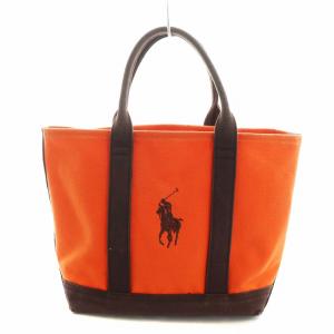 トートバッグ ハンド キャンバス ポニー 刺繍 ロゴ オレンジ GY18 /MQ