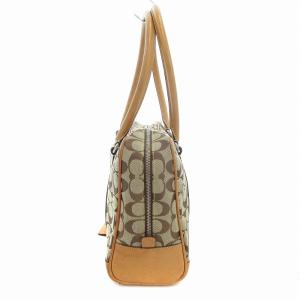 COACH ハンドバッグ ミニボストン シグネチャー キャンバス レザー 茶 ブラウン 6097 /AE GY18