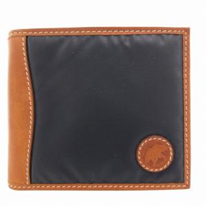 バチュークロス 二つ折り財布 ロゴ ナイロン レザー 黒 ブラック 茶 ブラウン /GV GY18