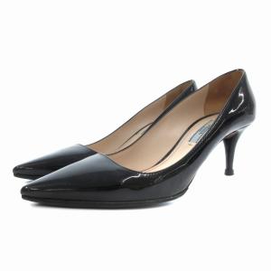 パンプス ピンヒール エナメル ポインテッドトゥ 38 24.0cm 黒 ブラック /FT GY18