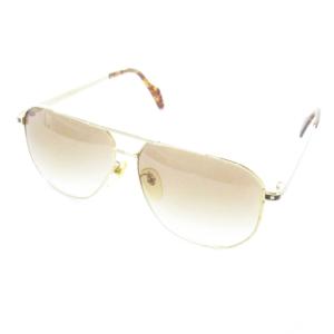 サングラス アイウェア ティアドロップ メタルフレーム デミ柄 べっ甲柄 ロゴ 6113 140 ゴールドカラー