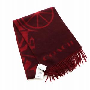 ホース アンド キャリッジ カシミヤ マフラー タグ付き ストール ロゴ 赤 レッド CU826 GY11