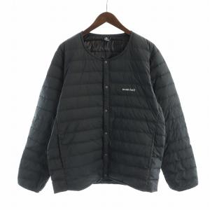 スペリオダウン ラウンドネック ジャケット ダウン 長袖 ジップアップ ロゴ L グレー 1101666