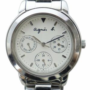 腕時計 ウォッチ クォーツ クロノグラフ カレンダー付き 白文字盤 ロゴ シルバー色 V33J-0010