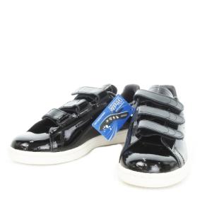 adidas Originals スタンスミス CF パテントベルクロスニーカー エナメル ローカット 25.0cm 黒 ブラック S75190