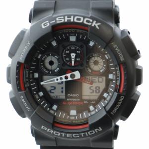 腕時計 ウォッチ クォーツ アナデジ 黒文字盤 クロノグラフ デイト カレンダー付き ロゴ 黒 ブラック