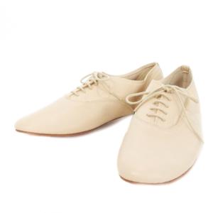 オックスフォードシューズ レースアップシューズ 内羽根 レザー 本革 36 23cm ベージュ /MN3