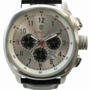 腕時計 ウォッチ クォーツ クロノグラフ カレンダー付き ロゴ レザーベルト シルバー色 0T7122302