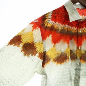 ETRO ステンカラーシャツ 長袖 総柄 ロゴ 41 マルチカラー GY18 /MQ