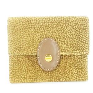 BORBONESE 二つ折り財布 三つ折り財布 ウォレット 小銭入れあり スエード レザー 革 うずら柄 茶 ブラウン /CK23