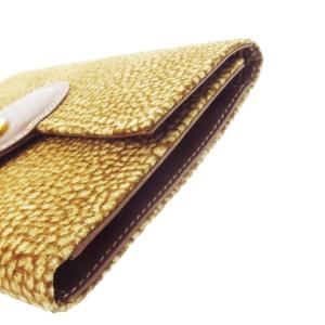 BORBONESE 二つ折り財布 三つ折り財布 ウォレット 小銭入れあり スエード レザー 革 うずら柄 茶 ブラウン /CK23