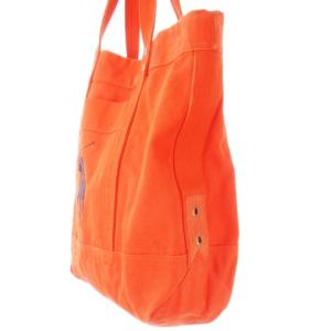 POLO RALPH LAUREN トートバッグ キャンバス 刺繍 ビッグポニー 大きめサイズ オレンジ /AO8 GY11