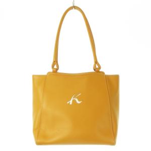 ハンドバッグ トートバッグ レザー 革 ロゴ ポーチ付き 黄 イエロー /CK10 GY18