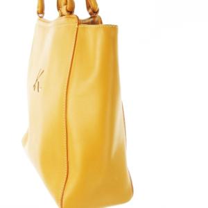 Kitamura ハンドバッグ トートバッグ レザー 革 ロゴ ポーチ付き 黄 イエロー /CK10 GY18