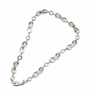 NINA RICCI ネックレス アクセサリー チェーン ラインストーン ロゴ シルバー色 GY18 /MQ