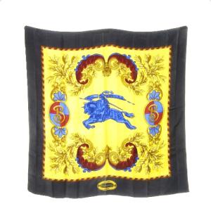 ヴィンテージ シルクスカーフ イエロー ネイビー