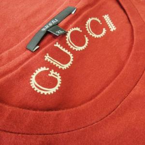 GUCCI Tシャツ ペイズリー クレスト ロゴ XL レッド 283103 X3697