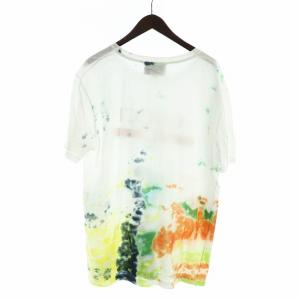 GUCCI Tシャツ カットソー 半袖 オールドグッチロゴ シェリーライン 総柄 タイダイ ダメージ加工 白 ホワイト