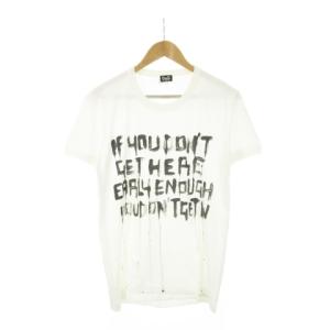 Tシャツ 半袖 丸首 ロゴ テキスト 白 ホワイト /AH7 GY18