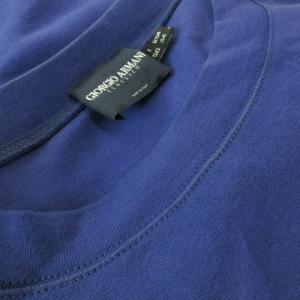 GIORGIO ARMANI CLASSICO Tシャツ カットソー クルーネック 丸首 半袖 コットン 柔らか XS 青 ブルー /CK12