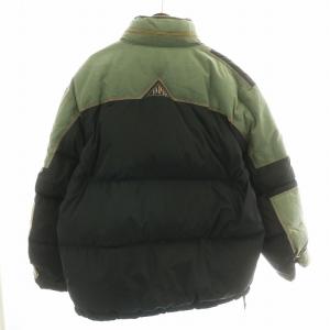 DIESEL W-TYPE2 ダウンジャケット ナイロン コットン 切替 M 黒 ブラック 緑 グリーン A03547