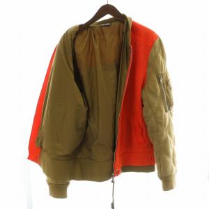 DIESEL K-OHIO ニット切替 ジャケット フライトジャケット ブルゾン XL オレンジ 茶 ブラウン A02855