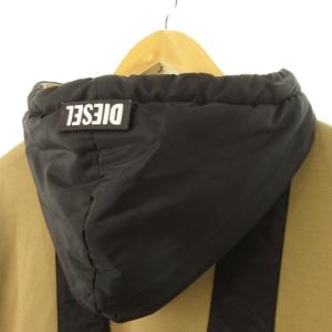 DIESEL ジャケット パーカー ジップアップ 切替 異素材 スウェット 中綿 裏起毛 XL 茶 ブラウン /AO7