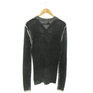 DIESEL K-ATULLUS リブニット セーター ヘンリーネック 長袖 ウール USED加工 フェードロゴ XL
