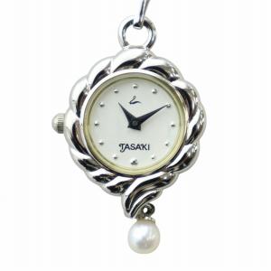 ペンダントウォッチ ネックレス アクセサリー リアルパール 真珠 シルバー色 GY18 /MQ