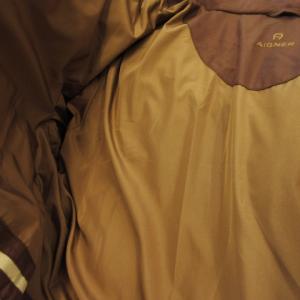 AIGNER ダウンコート ロング丈 フーディ ジップアップ ファー付き 48 M 茶 ブラウン /CK32 GY18