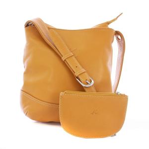 ショルダーバッグ レザー ポーチ付き ロゴ 茶色 ブラウン /XZ GY18