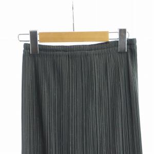 PLEATS PLEASE ISSEY MIYAKE イッセイミヤケ ISSEY MIYAKE タイトスカート ミドル ロゴ 1 S グレー PP05-JG001