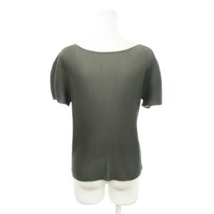 PLEATS PLEASE ISSEY MIYAKE イッセイミヤケ ISSEY MIYAKE プリーツカットソー ラウンドネック 半袖 薄手 3 L 緑 グリーン