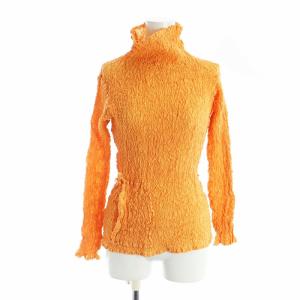カリフラワー カットソー 長袖 タートルネック プリーツ オレンジ MI94FM974 GY18 /MQ