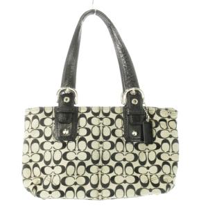 ハンドバッグ トートバッグ キャンバス レザー 革 シグネチャー 黒 ブラック F13117 /CK9